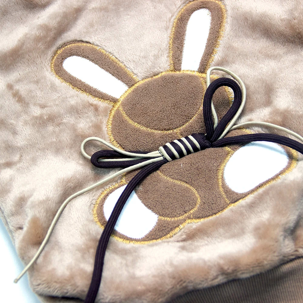 Ropa de invierno para niños, conjunto de pijamas de conejo de dibujos animados de otoño para niñas y niños, conjuntos de 2 uds de forro polar de franela gruesa, ropa de dormir cálida para niños