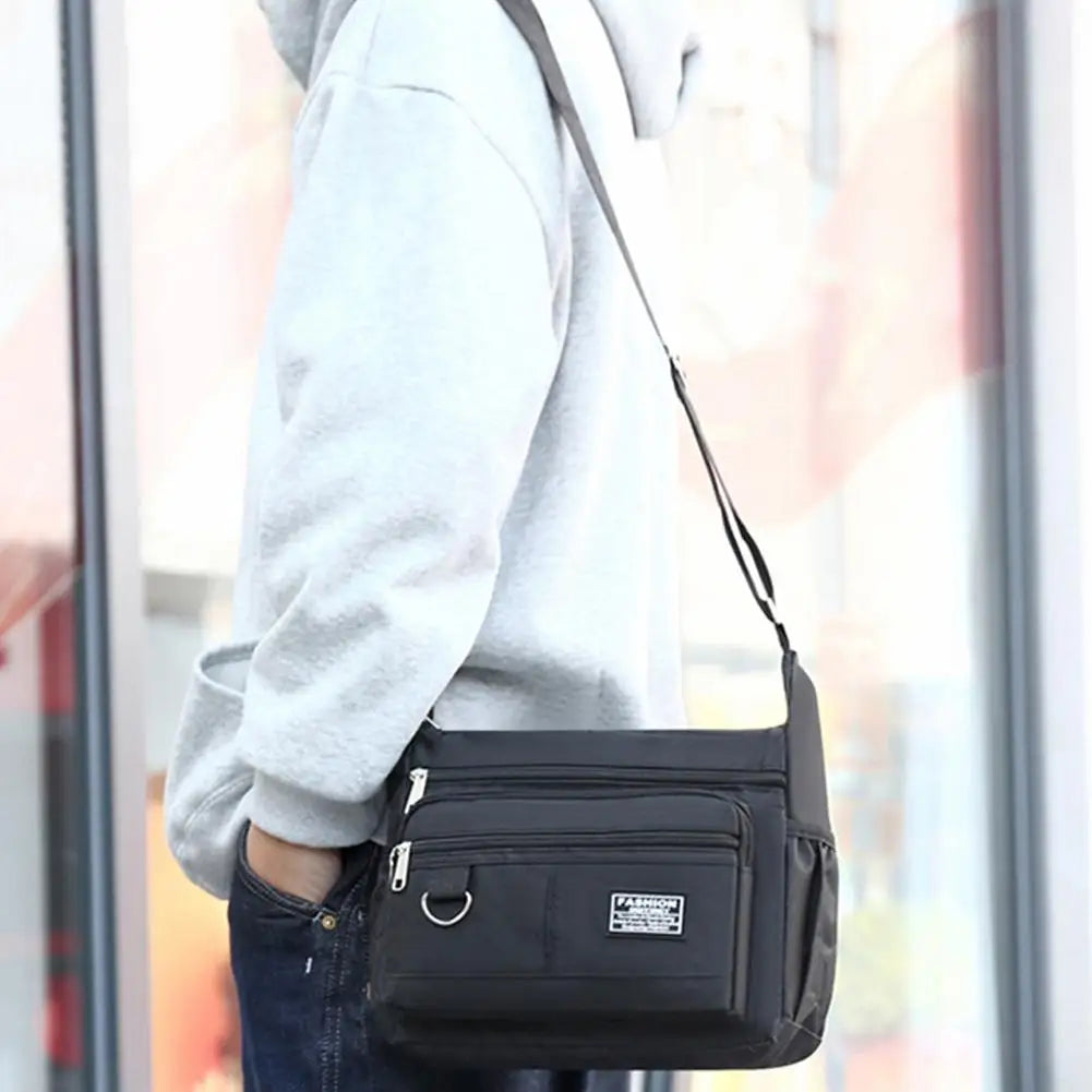Bolso cruzado para hombre, bolsos de un solo hombro, bolsa de almacenamiento con múltiples bolsillos de gran capacidad, bolso de moda, bolsos cruzados de negocios