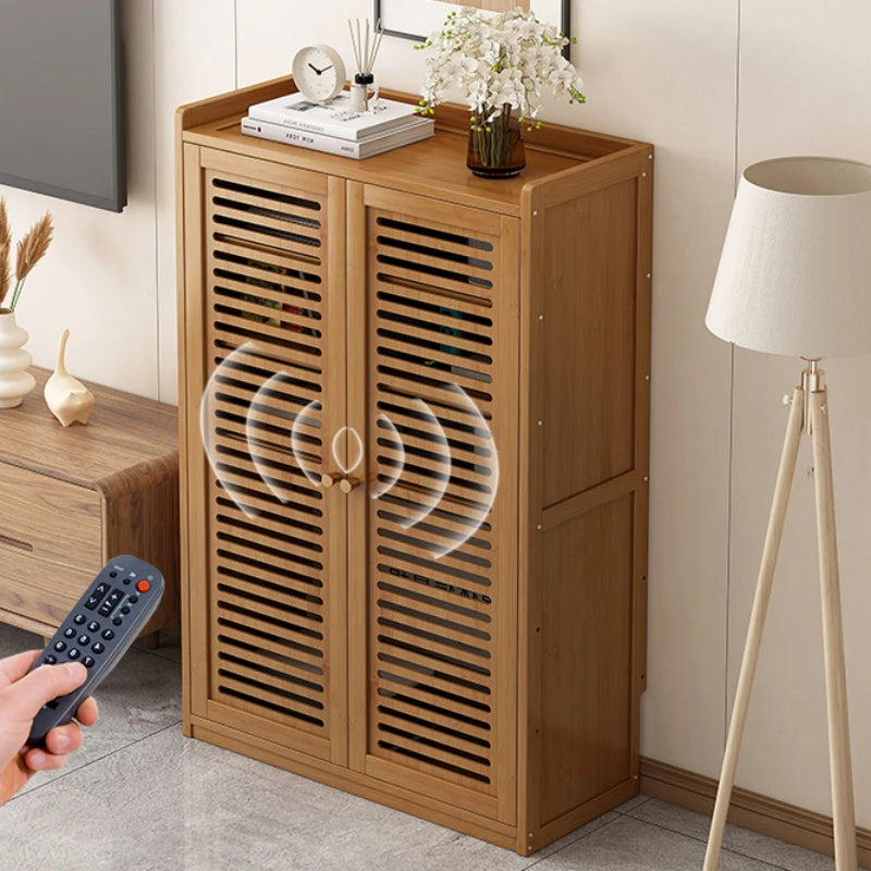 Caja de almacenamiento de enrutador de madera maciza, organizador de gabinete Multimedia, estante multimedia a prueba de polvo, estante de módem WiFi para configuración de electrónica del hogar