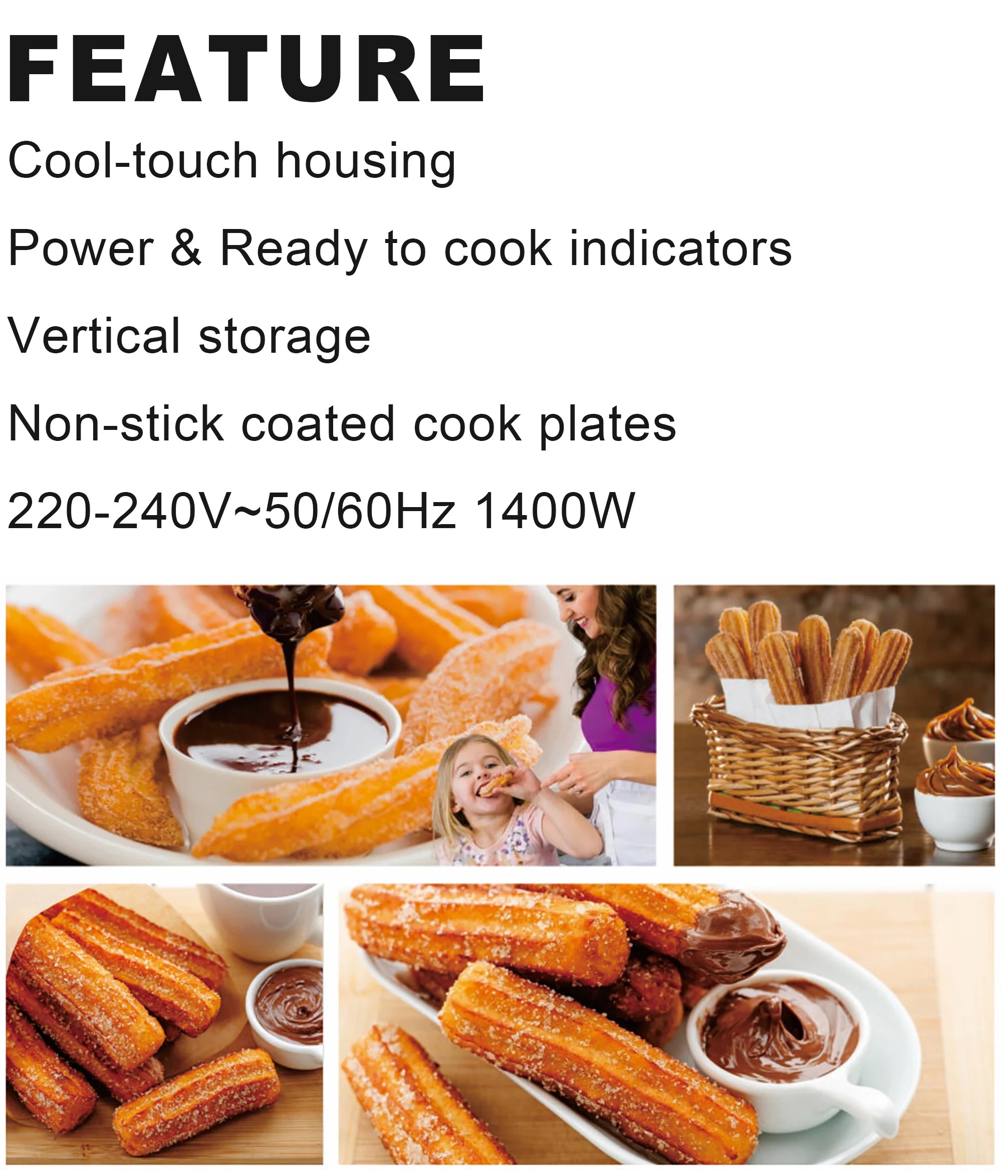 Sonifer-sandwichera eléctrica de 1400W, electrodomésticos de cocina para desayuno, máquina de gofres, sartén de hierro antiadherente, España