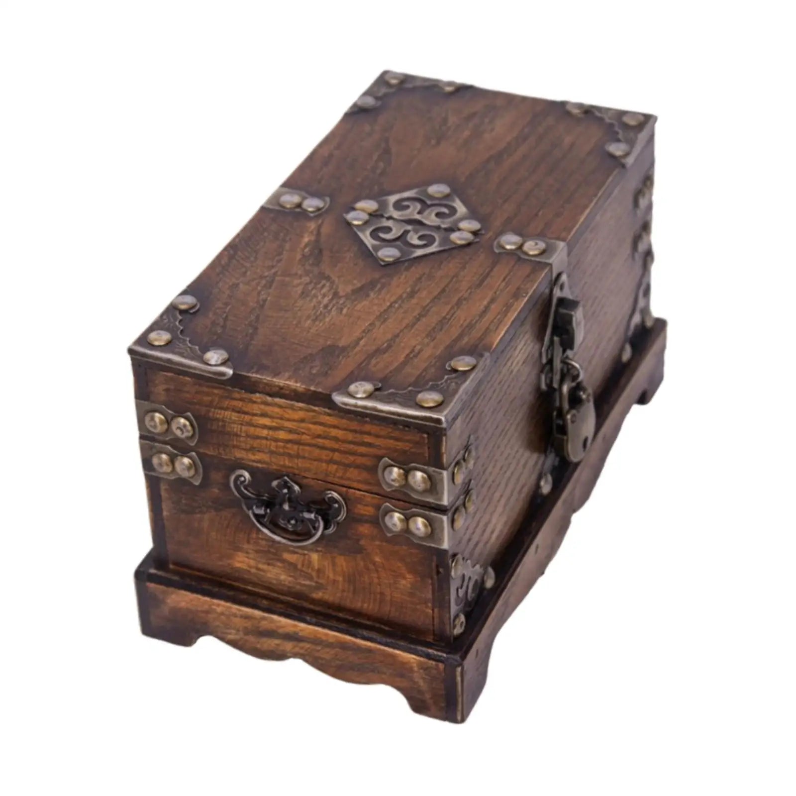 Caja de almacenamiento de madera joyero creativo estable hecho a mano fácil de usar pequeño de madera