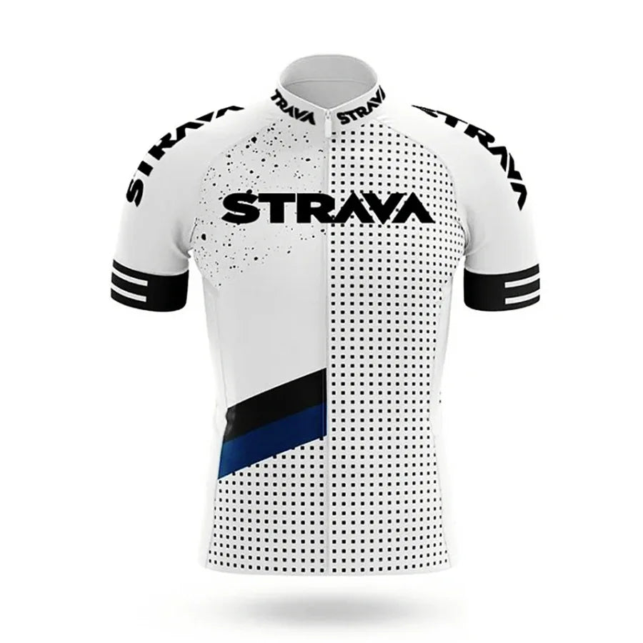 Strava-Conjunto de ciclismo para hombre, pantalones cortos para bicicleta, conjunto deportivo para bicicleta de carretera, Jersey para ciclismo de montaña, ropa transpirable de verano, uniforme profesional