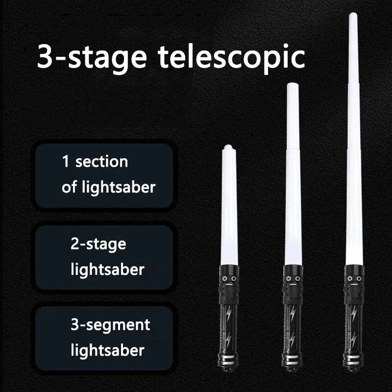 Espada láser de 75CM, sable de luz rojo y azul, doble sable, transformación Rave, arma de Cosplay para niños, juguete intermitente, espadas brillantes para fiesta