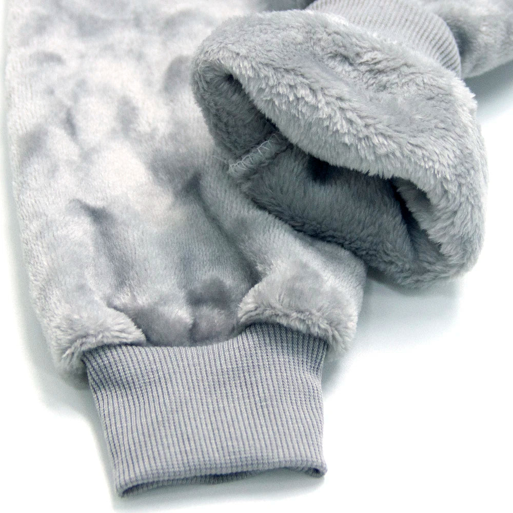 Ropa de invierno para niños, conjunto de pijamas de conejo de dibujos animados de otoño para niñas y niños, conjuntos de 2 uds de forro polar de franela gruesa, ropa de dormir cálida para niños