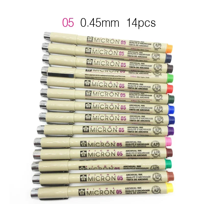 Set Bolígrafos Sakura Pigma Micron - 8/14 Colores Fineliner 0.25mm