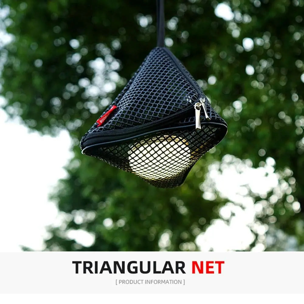 Cesta de cocina para acampar al aire libre, utensilios de cocina plegables triangulares para Picnic, red de secado, bolsa colgante de malla de almacenamiento, organizador de alimentos secos para Picnic