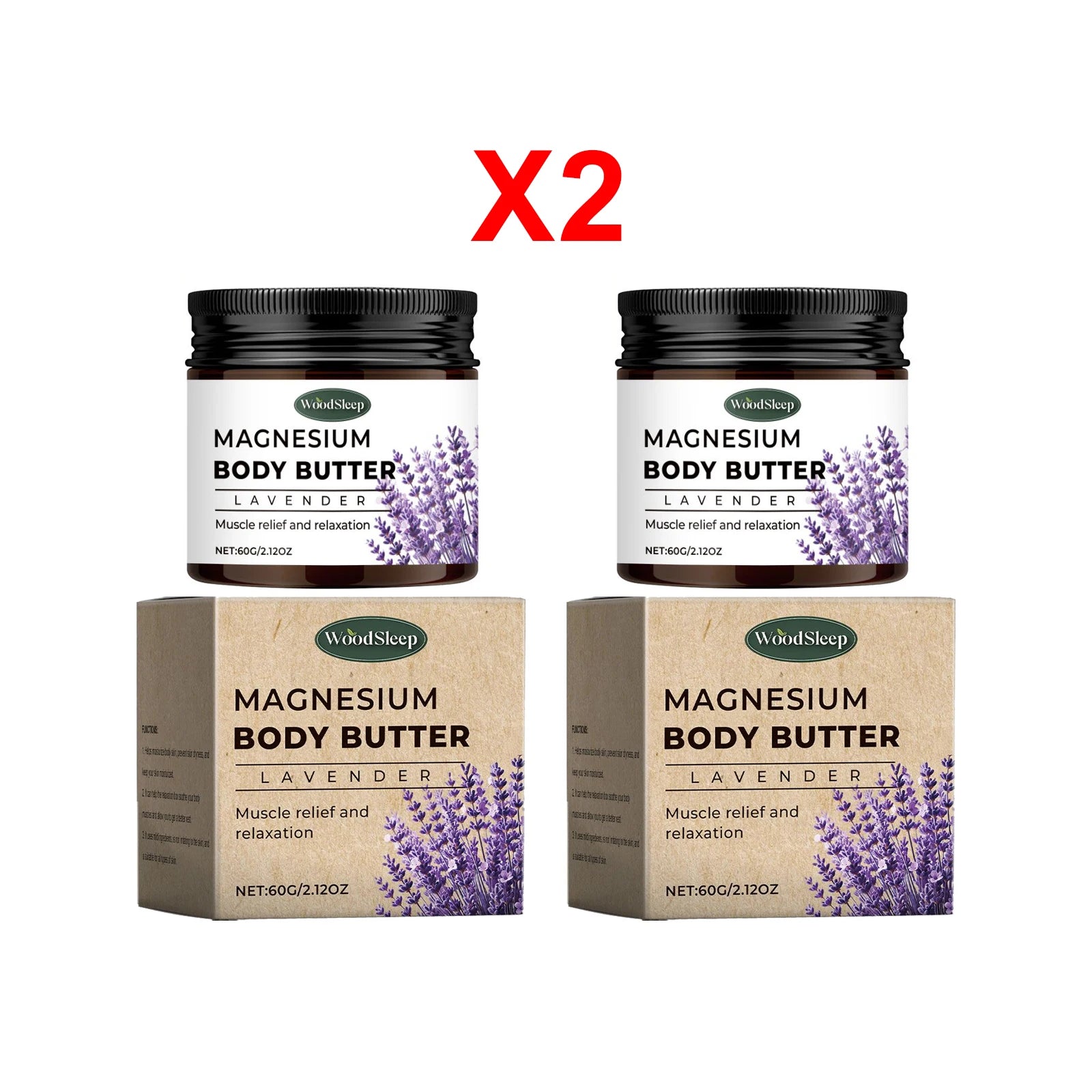 Crema corporal de magnesio con loción de mantequilla de lavanda, relaja los músculos, hidratante, alivia la sequedad, suaviza el producto para el cuidado de la piel