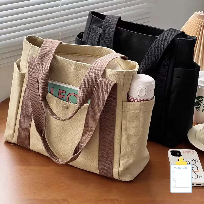 Bolsos de lona de gran capacidad Para trabajo, bolsa de transporte Para trabajo, ropa Para estudiante de estilo universitario, bolso de hombro Para hombre