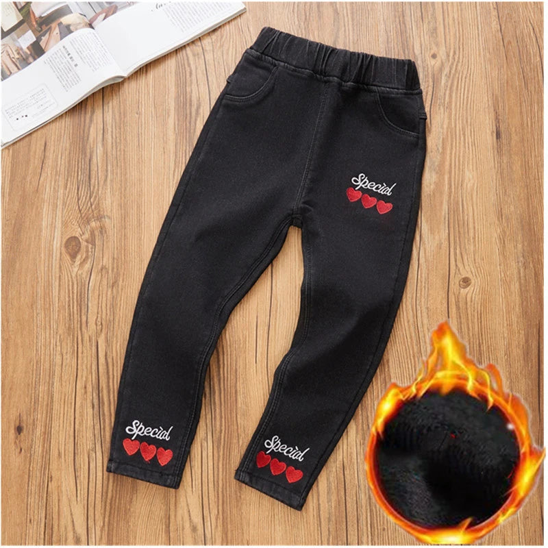 Pantalones para adolescentes de 3 a 14 años, ropa Infantil para niñas, pantalones vaqueros de lana de invierno para niños, pantalones vaqueros para niños, ropa para niñas