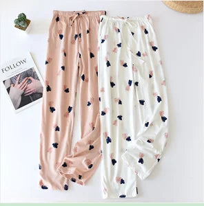 Pijamas de invierno, pantalones de Casa para mujer, pantalones elásticos, Pijamas holgados y cálidos y gruesos, pantalones, ropa de dormir estampada, ropa de dormir de otoño