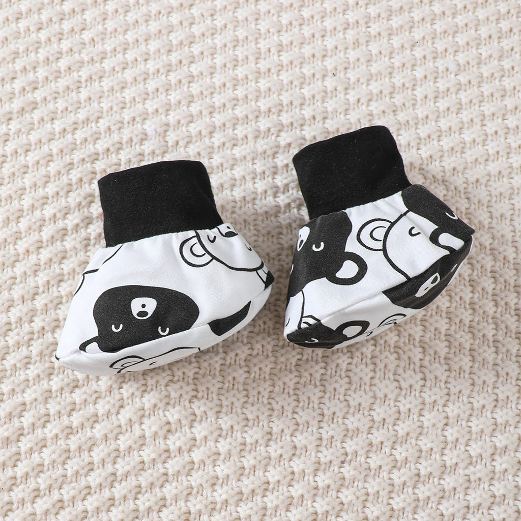 Conjunto de bebé de 0 a 9 meses, mono de manga larga de osito, pantalones, sombrero y calcetines, 4 unidades/juego, ropa de primavera y otoño para bebé recién nacido