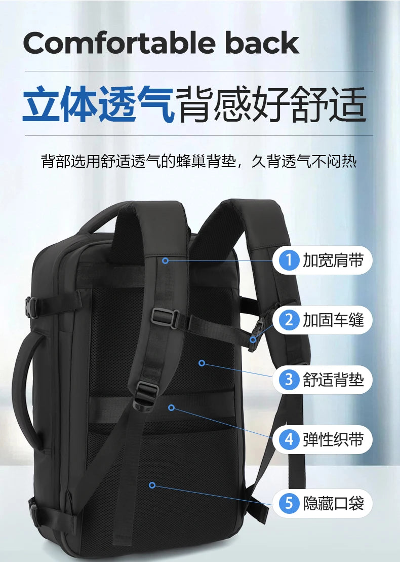 Mochila para hombre, bolsa de viaje multifuncional, compresión al vacío, impermeable, para viajes de negocios, nueva mochila para parejas