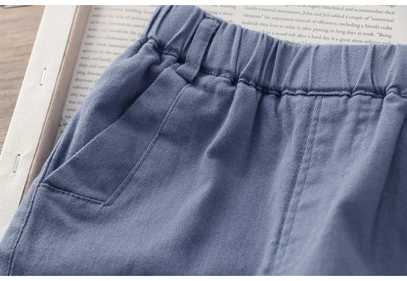 Novedad de verano para niños, pantalones vaqueros bordados de dibujos animados, pantalones Haren versátiles de pierna pequeña, pantalones casuales, pantalones elegantes para niños