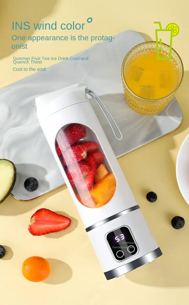 Máquina mezcladora doméstica, licuadora portátil, exprimidor eléctrico triturado con 3 velocidades, 450ML, gran capacidad, pantalla Digital, taza de jugo