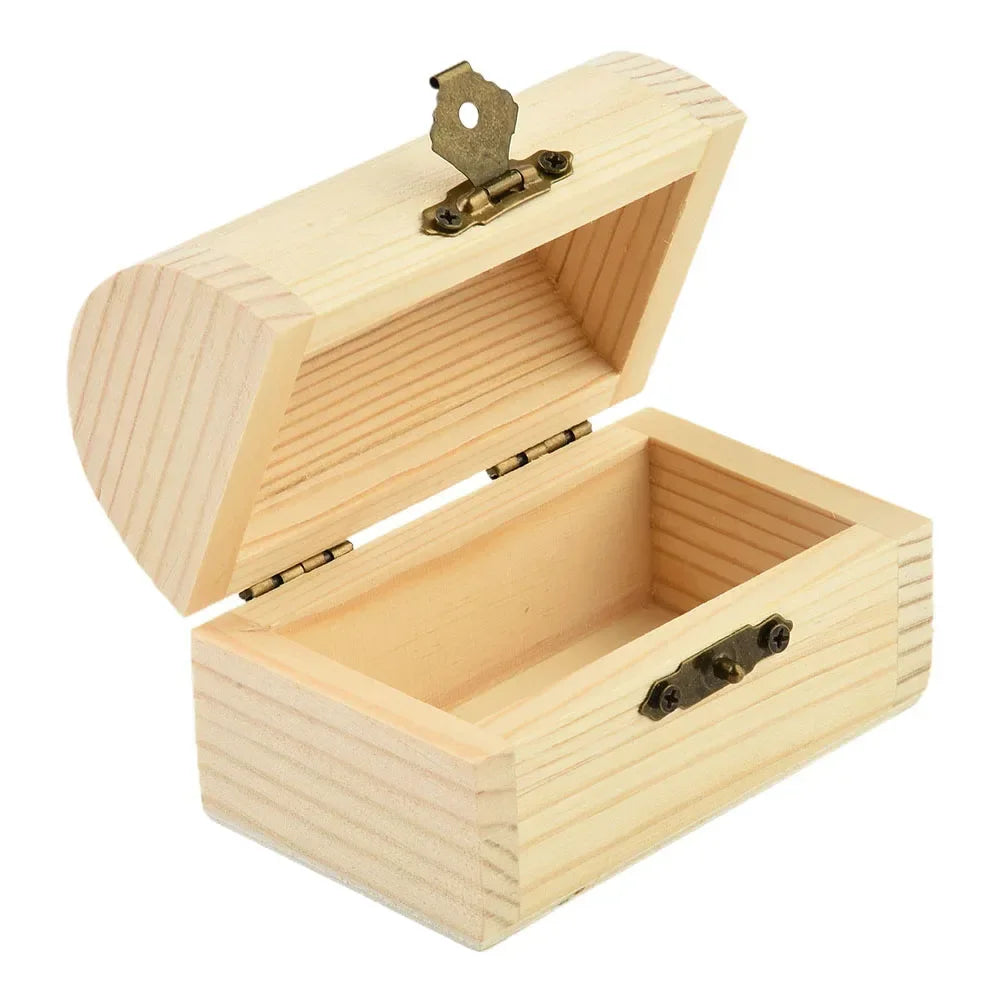 1x cajas de almacenamiento con bisagras arqueadas de madera lisa, caja de regalo artesanal, cajas de almacenamiento de cosméticos multifunción para joyería y artículos diversos para el hogar