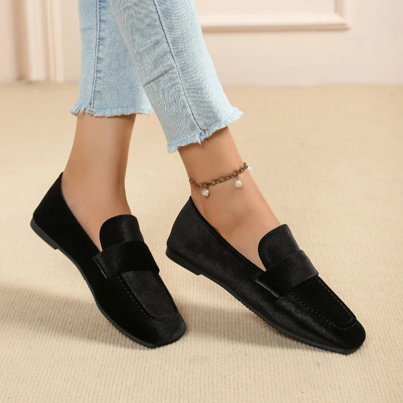 Zapatos planos informales para Mujer, mocasines cómodos a la moda De otoño, zapatillas De plataforma antideslizantes De talla grande, Zapatos De Mujer