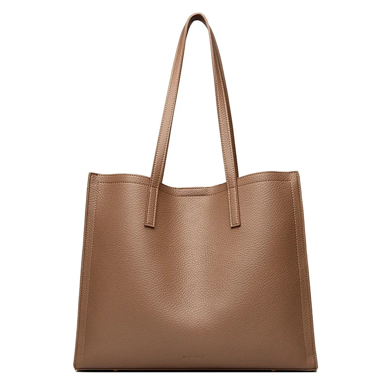 Bolsos de hombro minimalistas y a la moda para mujer, nuevos bolsos de marca de lujo de Color sólido, bolsos de mano Retro de piel sintética de gran capacidad