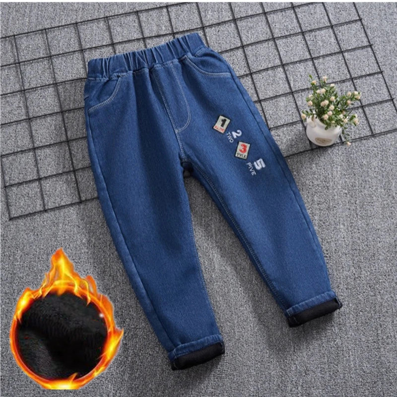 Pantalones para adolescentes de 3 a 14 años, ropa Infantil para niñas, pantalones vaqueros de lana de invierno para niños, pantalones vaqueros para niños, ropa para niñas