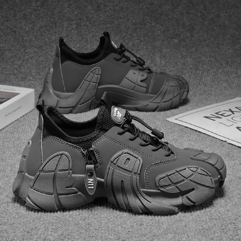 Zapatillas de deporte informales de talla grande 45, zapatos deportivos con suela de pulpo de diseñador para hombre, zapatos de gimnasio con plataforma aumentada de altura de tela de cuero de moda