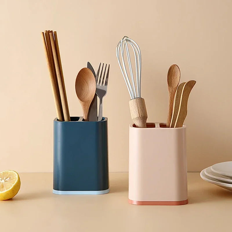 Estante de drenaje de cocina, escurridor de vajilla, soporte para jaula de palillos, organizador de almacenamiento de cuchillos, tenedor y cuchara