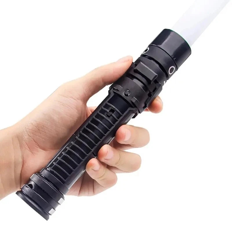 Espada láser de 75CM, sable de luz rojo y azul, doble sable, transformación Rave, arma de Cosplay para niños, juguete intermitente, espadas brillantes para fiesta