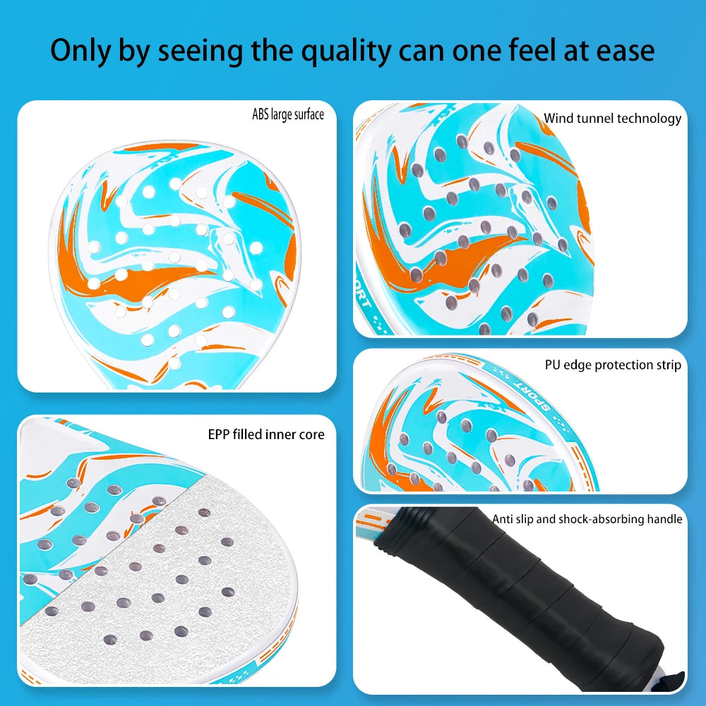 Raqueta de tenis |   Raqueta de padel, hecha de material de fibra de carbono ultraligero, con fuerte elasticidad y buena calidad