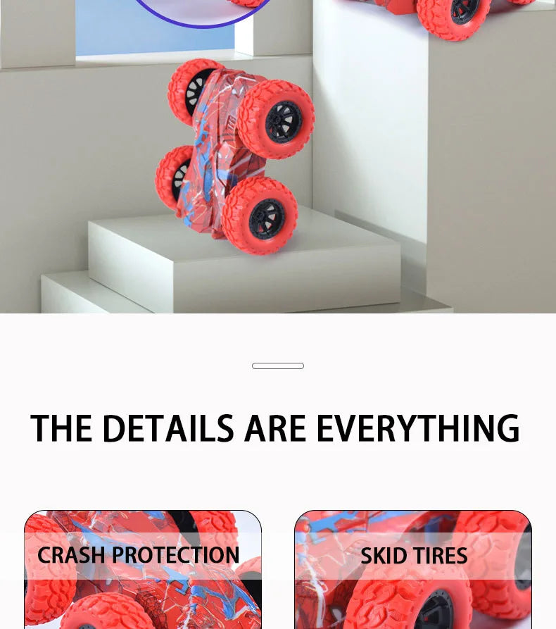 Coche de juguete para niños, divertido coche de doble cara, seguridad inercial, anticolisión, anticaída, modelo anticaída para niños, vehículo todoterreno deslizante