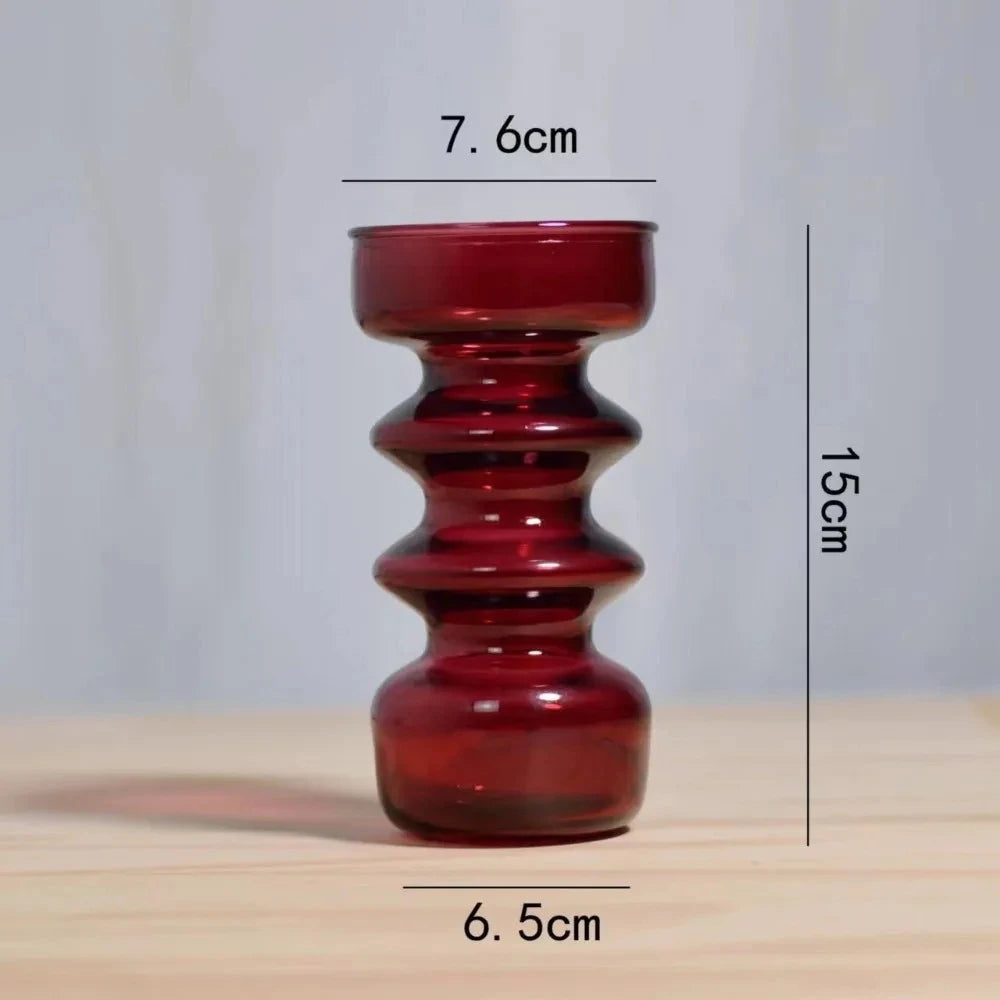 Jarrones coloridos, adornos de vidrio, decoraciones de escritorio, ramos de flores secas, salas de estar, arreglos florales, jarrones Vintage