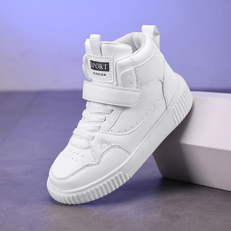 Zapatillas Deportivas para Niños, Zapatillas de Baloncesto de Caña Alta Casuales para Niños y Niñas, Zapatillas de Piel Sintética, Nuevas Zapatillas Deportivas de Moda 2026