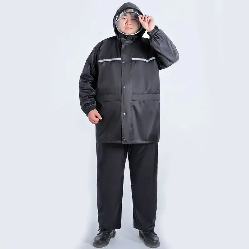 Chubasquero de talla grande para motociclismo, trajes impermeables 5XL 6XL 7XL, chubasquero de cuerpo completo Extra grande y pantalones de lluvia