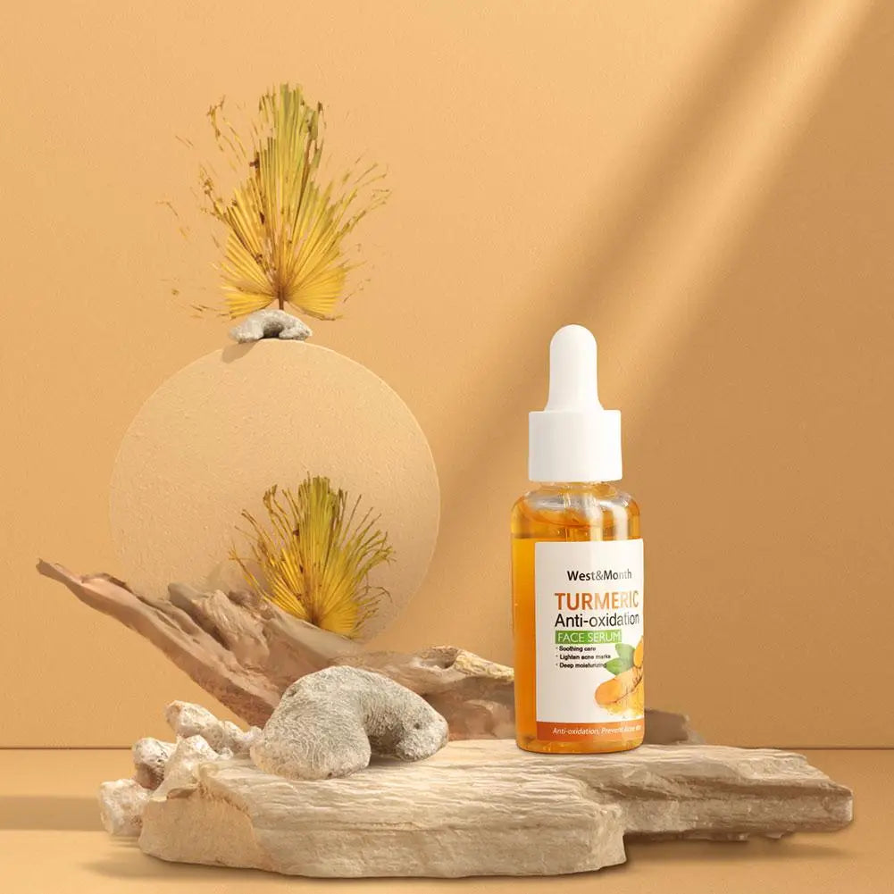 Suero blanqueador Facial de cúrcuma, loción antioxidante, Corrector de manchas oscuras, brillo Facial, jabón de aceite de cúrcuma