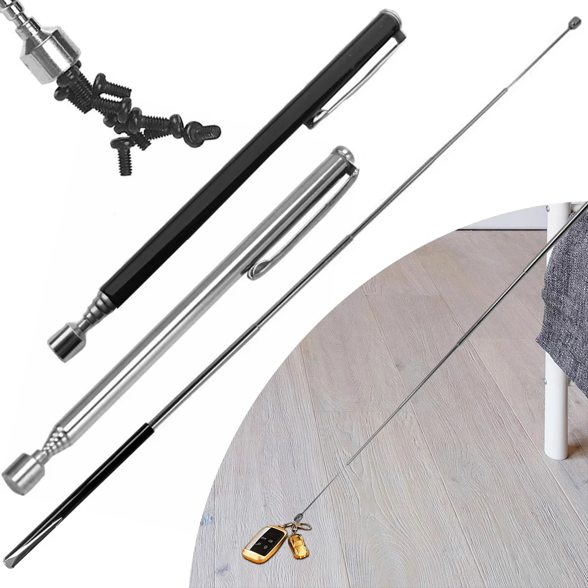 Herramienta de recogida de bolígrafo magnético telescópico extensible, Mini varilla de recuperación magnética ajustable de 1,5 LB para reparación de automóviles, dispositivo de garaje