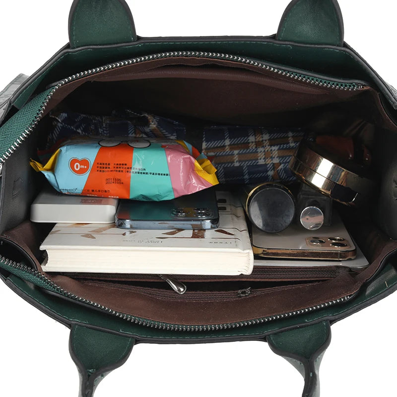 Bolso de hombro de diseñador de alta calidad para mujer, gran capacidad, bolsillo de oficina, bolsa cruzada Diagonal en relieve, bolsa de documentos oficial