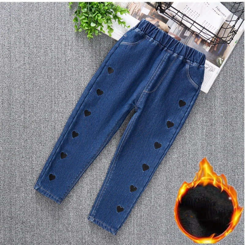 Pantalones para adolescentes de 3 a 14 años, ropa Infantil para niñas, pantalones vaqueros de lana de invierno para niños, pantalones vaqueros para niños, ropa para niñas