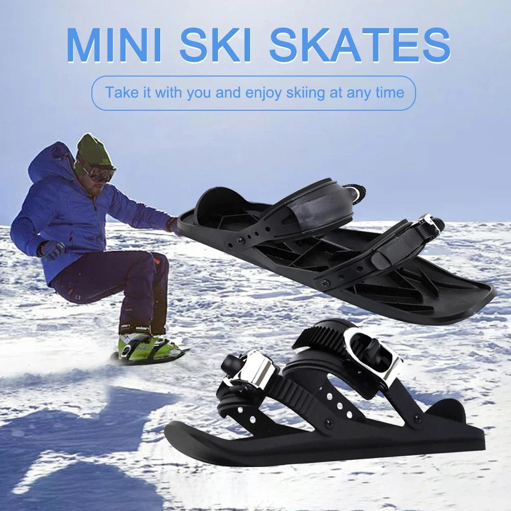 Mini esquís palas de nieve para esquís de nieve para zapatos de invierno patines cortos palas de nieve Skiboards zapatos de esquí portátiles y ligeros deporte al aire libre