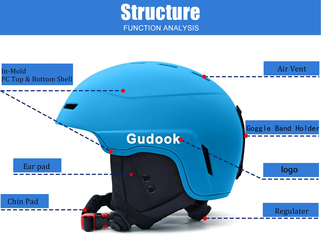 Casco de esquí - Casco de snowboard para adultos y jóvenes - Casco de nieve con carcasa de PC y espuma EPS, casco deportivo para nieve Casco de snowboard