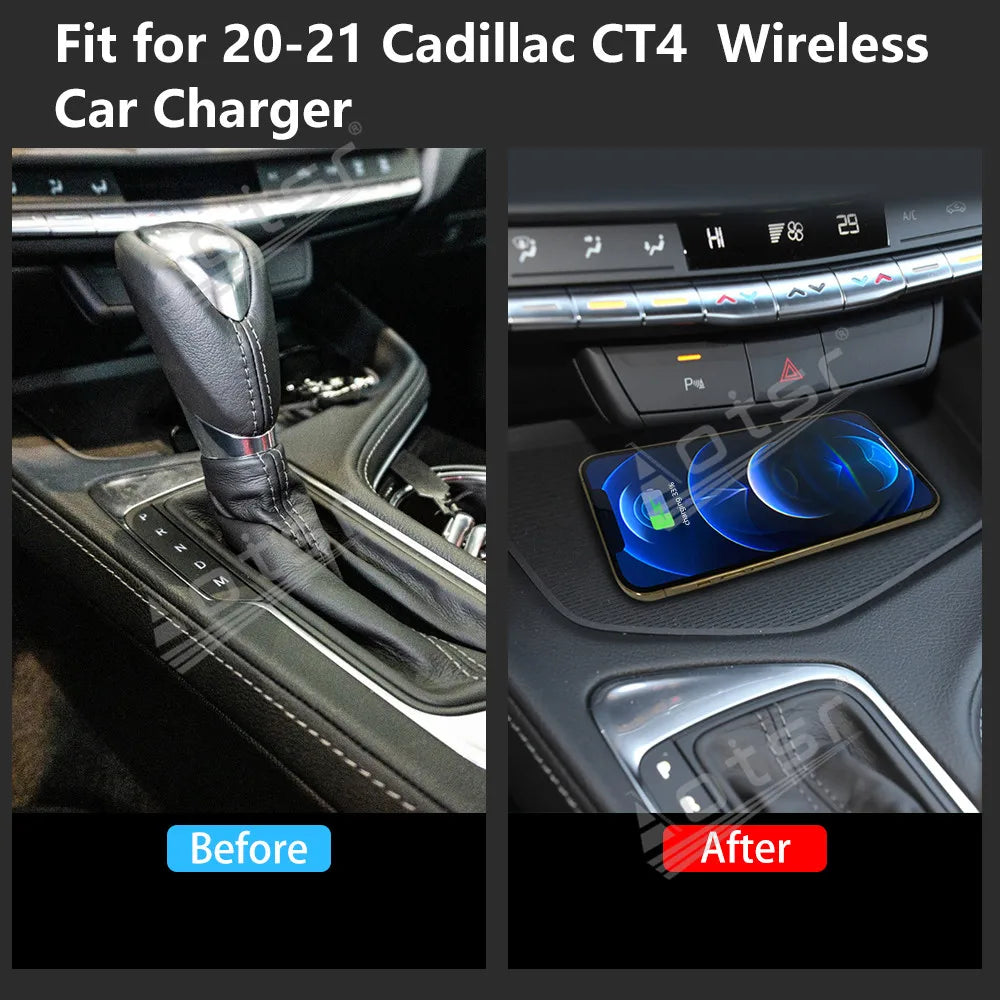 Nuevo producto de carga inalámbrica rápida para automóviles Carga rápida para teléfonos móviles para Cadillac CT4 2020-2021