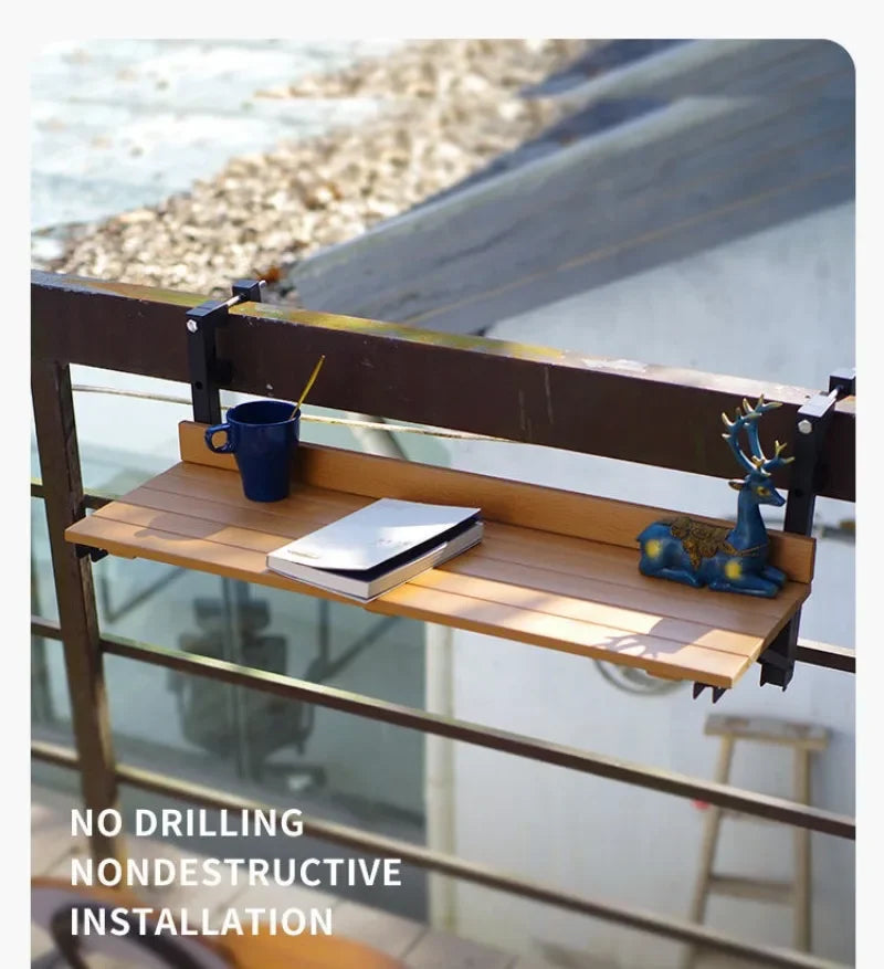 Escritorio plegable portátil, mesas de balcón, barandilla colgante multifuncional, muebles de diseño para el hogar pequeños, modernos y sencillos, impermeables