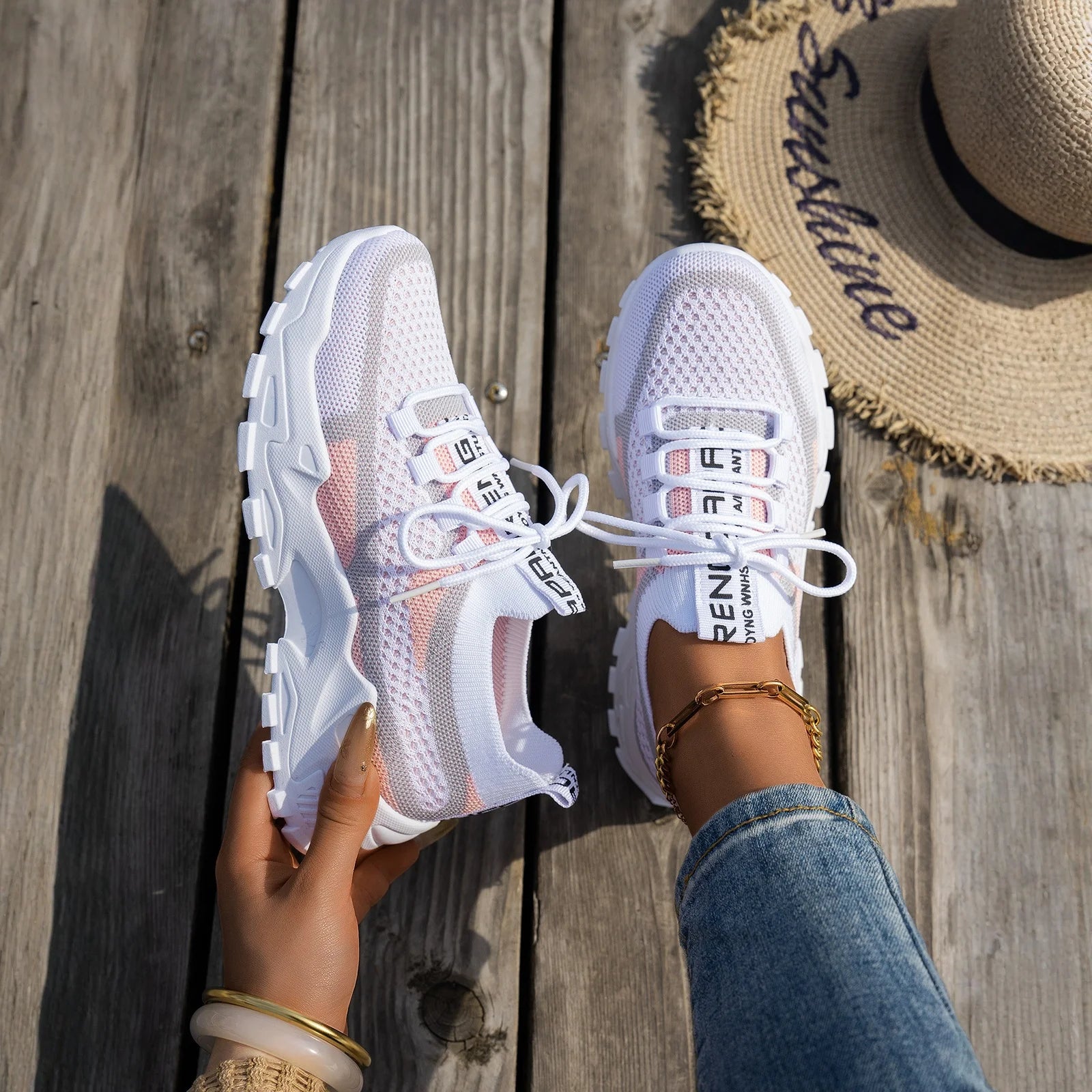 Zapatos De Mujer verano 2025 nuevas cuatro estaciones versátiles finos Zapatos informales transpirables grandes zapatillas De deporte De moda Mujer Zapatos De Mujer