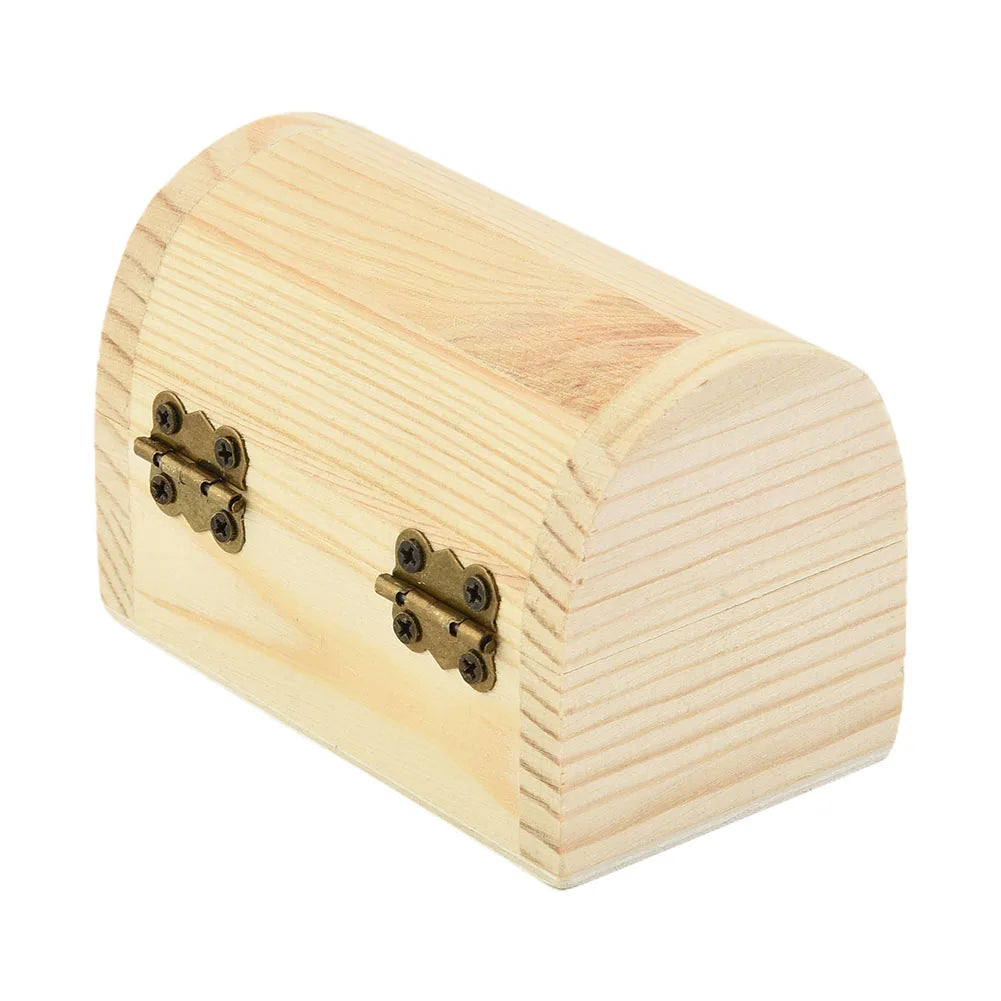 1x cajas de almacenamiento con bisagras arqueadas de madera lisa, caja de regalo artesanal, cajas de almacenamiento de cosméticos multifunción para joyería y artículos diversos para el hogar