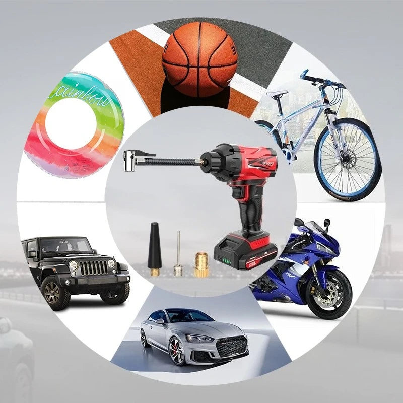 Bomba de aire inalámbrica para coche, bomba de aire para coche, carga y parada automática, práctica bomba de aire portátil para neumáticos de coche