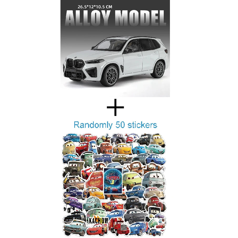 Modelo de coche X5M de gran tamaño 1:18, cuerpo de aleación de juguete, neumáticos de goma, tobogán hacia adelante, absorción de impacto, modelos de vehículos, adornos de escritorio