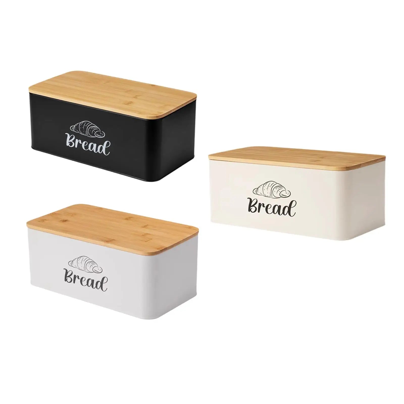 Caja de pan, contenedor de pan resistente y versátil con tapa de bambú, contenedor de almacenamiento de pan para artículos horneados, cafetería, granja, pan casero