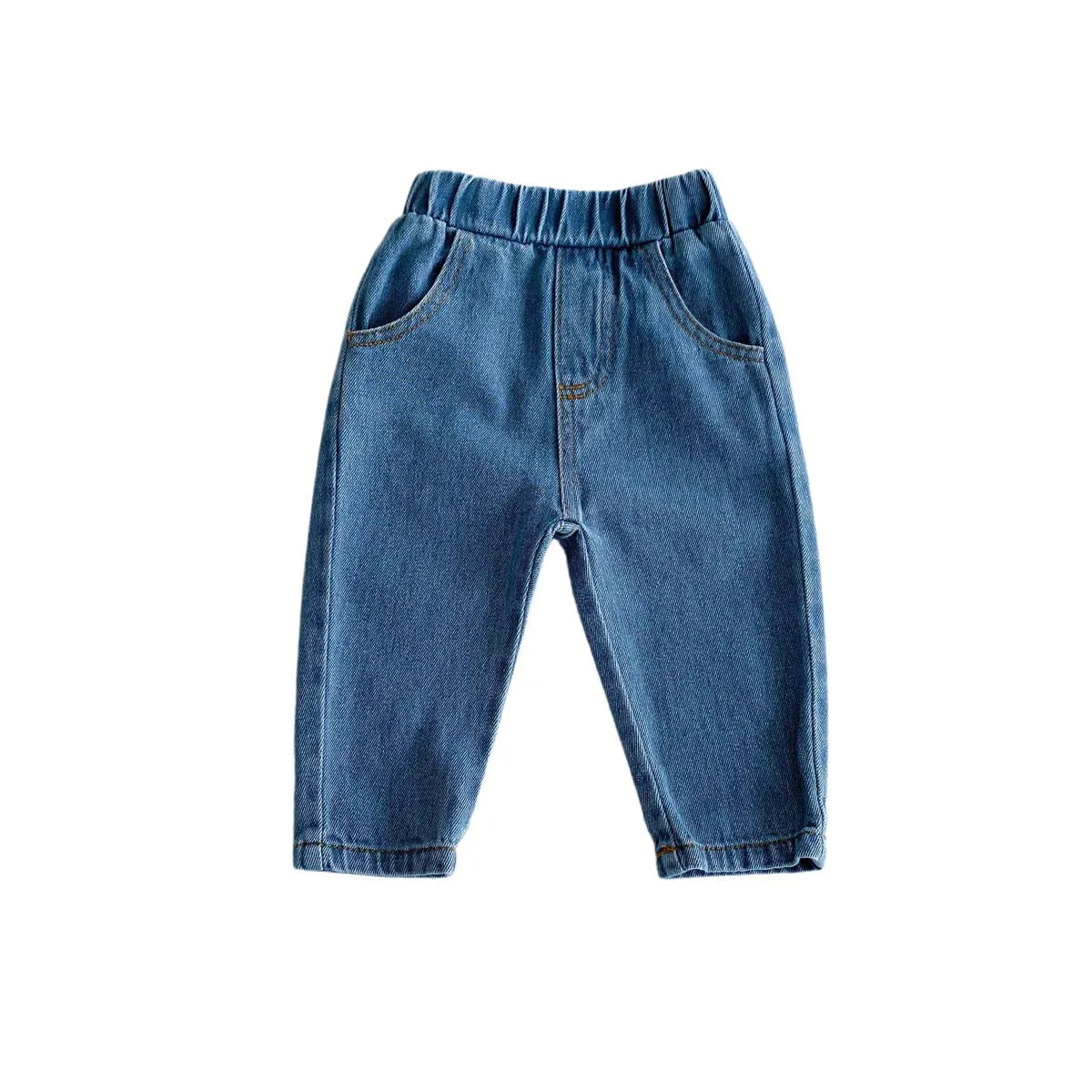 Moda coreana pantalones vaqueros para niños pantalones de bebé niño niña otoño Casual versátil Unisex pantalones vaqueros para bebés 1-6 años