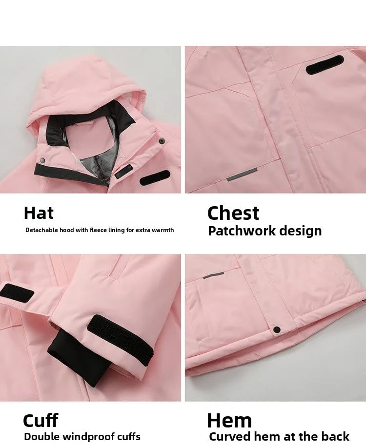 Trajes de esquí para niños, calentador de cuerpo para exteriores, traje de Snowboard, chaqueta térmica + Pantalones, monos de esquí, conjuntos de nieve impermeables para invierno para niños