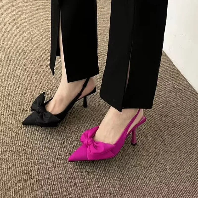 Sandalias De tacón alto para Mujer, moda De primavera, nuevos Zapatos cómodos De diseñador De mariposa, vestido Sexy, sandalias con punta estrecha, Zapatos De Mujer