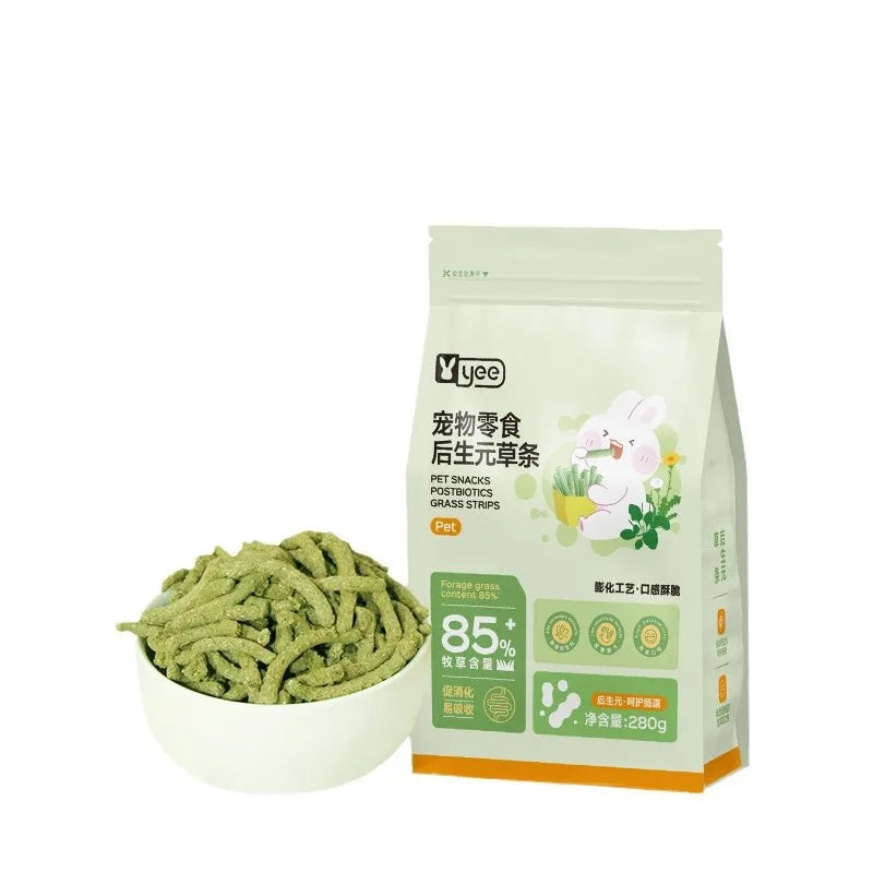 Yee Rabbit Snack-palitos de hierba postbióticos, heno de Timothy, golosinas de alta fibra para conejillos de indias y mascotas herbívoras pequeñas