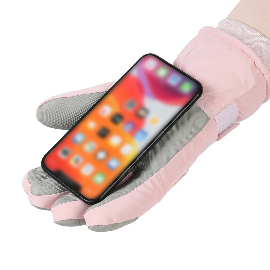 Guantes de esquí para invierno, cálidos y resistentes al frío, gruesos, antideslizantes, impermeables, Montañismo al aire libre, ciclismo, pantalla táctil,