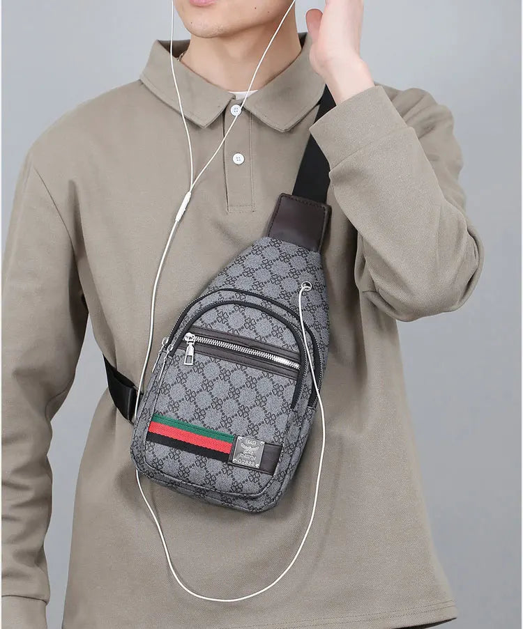 Bolso Mensajero Multifuncional para Hombre, Bolso de Hombro, Bolso Casual Cruzado con Orificio para Auriculares