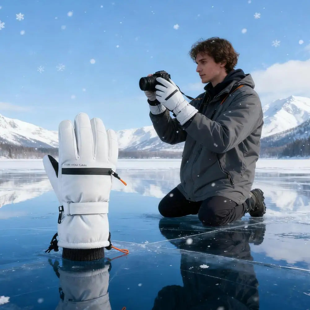 Guantes de esquí antideslizantes Guantes de esquí resistentes al desgaste Guantes de esquí de invierno para hombres y mujeres Pantalla táctil impermeable a prueba de viento para clima